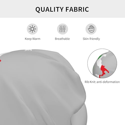 map and Flag Italy Children Hip Hop Knitted Hat Kids Elastic Leisure Knit Cap Warm Sleep Beanies Black3