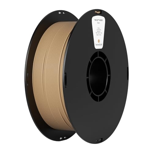 kexcelled PLA Madera Filamento para Impresión 3D 1,75 mm +/- 0,03 mm, Fibra de Madera Natural Real, Apto para la Mayoría de Impresoras FDM, Bobina de 1 kg (2,2 lbs), Madera Amarilla