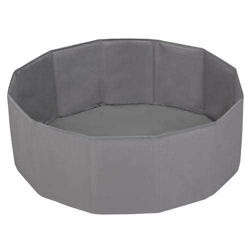 Petsona Hundepool Für Hunde Faltbarer Hundeplanschbecken Mit Bunten Bällen, Hundebadewanne Spielbereich Und Planschbecken Katzen, Grau: Grau/Weiß/Schwarz