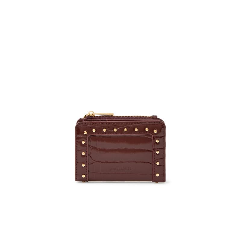 accessorize London Women's Brown Patent Stud Purse | Small Wallet for Women Stylish | Trendy Ladies Card Holder | Zipper Coin Purse-picture-10