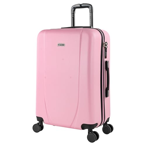 ITACA - Maleta Mediana 55x40x20 de Viaje rígidas Trolley con 4 Ruedas Dobles para Avion Ligera Equipaje de Mano candado de combinación., Rosa ITACA - Maleta Mediana 55x40x20 de Viaje rígidas Trolley con 4 Ruedas Dobles para Avion Ligera Equipaje de Mano candado de combinación., Rosa