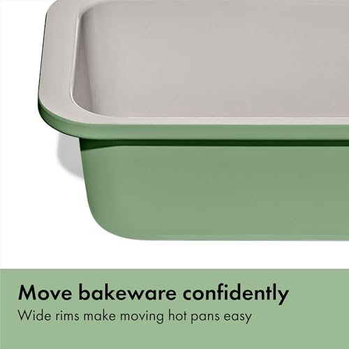 Image of OXO Good Grips Non-Stick Pro Ceramic Coated Metal Bakeware 1 lb Loaf Pan - Basil, Ceramic Baking Tray for Baking Breads, Cakes and Meatloaf