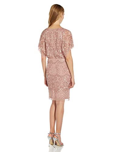 Adrianna Papell Women's Beaded Mesh Blouson Dress - Image 3