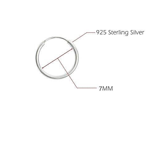 Sterling Silver Hoop Earrings Cartilage Piercing Earring Small Round Set for Women Men2