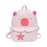 Fiocias Capibara - Zaino funzionale in peluche, per varie occasioni, rosa, 24cmx10.5cmx28cm