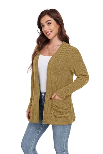 Image of GRECERELLE Womens Long Sleeve Lightweight Open Front V-Neck Casual Cardigan Sweaters Outerwear with Pockets 2025, S-2XL