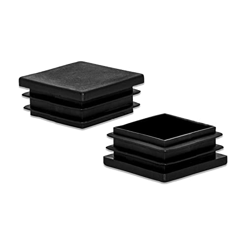 Image of Flyshop 38 x 38 mm, 1.5 inch x 1.5 inch Black Plastic Hole Plugs Square Tubing End Caps Tube Inserts Durable Furniture Glide for Chair Table Stool Leg 8 Pack