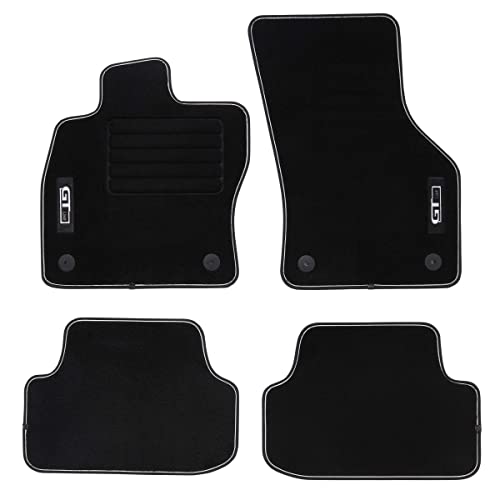 DBS Tappetini Auto Su Misura Per Peugeot 208 (2019-2021) – Set 3 Pezzi In Moquette Nera 900g/m² Con Antiscivolo AUTOGRIP