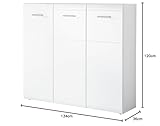 Germania Schuhschrank 3523-84 GW-Adana, mit Hochglanz-Fronten, in Weiß, 134 x 120 x 36 cm (BxHxT)