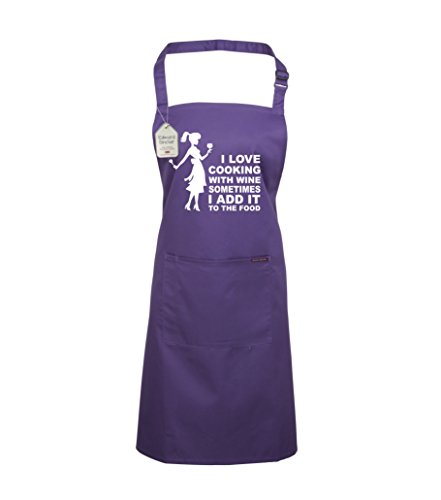 Tablier de cuisine violet taille unique pour préparation et cuisson