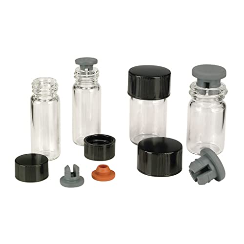 Kimble 1230L18CS Clear Borosilicate Glass Vacule Lyophilization Vial with Screw Cap, 5ml Capacity, Pack of 200