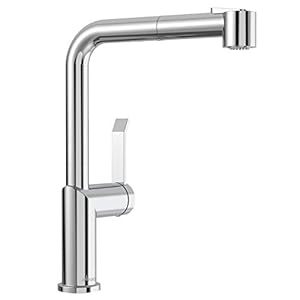 APPASO Wasserhahn Küche mit Brause, Küchenarmatur Ausziehbar, 360° Drehbar Mischbatterie mit 2 Strahlarten, Einhand-Spültischarmatur mit Magnet-Andocken für Küche/Wohnmobil | L-Form Chrom