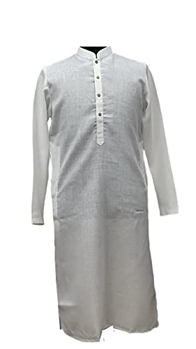 AUGUST Men's Linen Kurta Set [White]