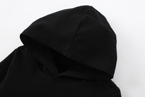 AIWUHE Toddler Boys Girls Hooded Sweatshirt Solid Pullovers Long Sleeve Hoodie Kids Cotton Crewneck Fall Tops 2-6Y Blouse4