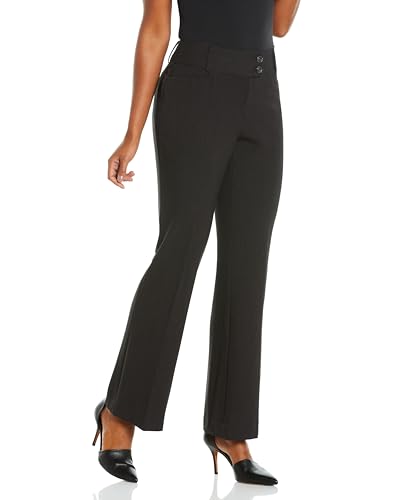 Rafaella Women's Curvy Fit Gabardine Bootcut Stretch Dress Pants with Pockets, Soft Stretch Work...