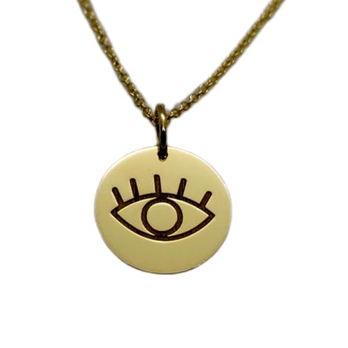 Collier pendentif œil grec LKBEADS argent plaqué or chaîne 45cm
