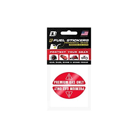 Premium Gas Only Sticker - 93, 91 Octane Sticker for Fuel Caps on Sports and Race Cars, Import and Domestic Vehicles - Weather Proof, Extreme Stick, Premium Only by Fuel Stickers - USA Made (1 Pair) Cover