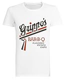 Grippos Bar B Q Flavored Potato Chips Camiseta Blanca De Manga Corta para Mujer
