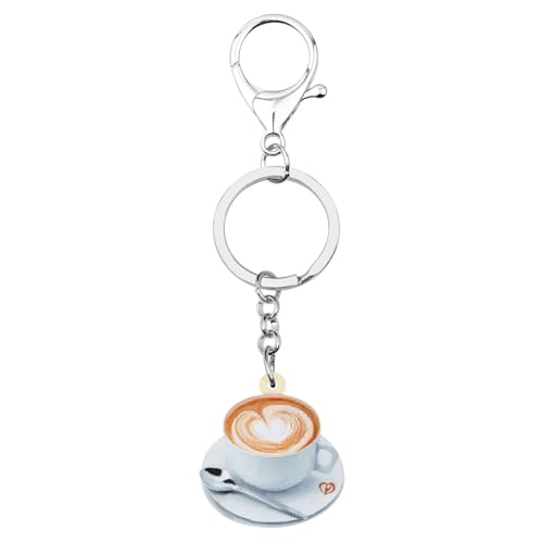 WEVENI Acrylic Coffee Cup Spoon Keychains for Women Teen Girls Birthday Party Accessories Purse Wallet Charms (Coffee Cup A)4