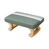 TAIZhiChen Sgabello Rettangolare Panca Poggiapiedi in Legno con Rivestimento in Tessuto Tecnologico Seduta Confortevole Base Stabile Adatto a Ingresso Camera da, Verde immagine