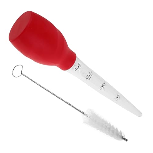 OUNONA Cooking Essential Silicone Baster with Brush Turkey Baster Set for Roasting Basting and Seasoning Transfer