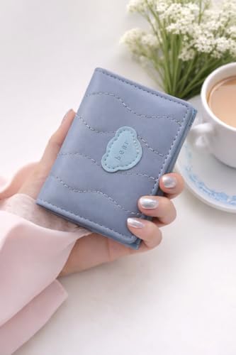 Image of Valerie Wallets for Women Leather Cute RFID Blocking Small Bifold Wallet with Zipper Coin Purse for Girls and Ladies Women's Wallet (Blue)