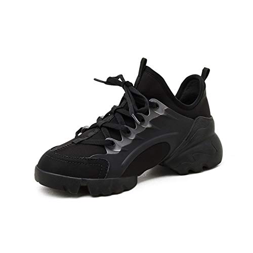 HaoLin Women's Shoes, Autumn Shoes, Women's Platform Sneakers, Women's Sneakers, Platform Shoes,Black-37