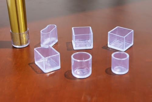 Protectores para patas de sillas con amortiguación transparente y base rectangular 4