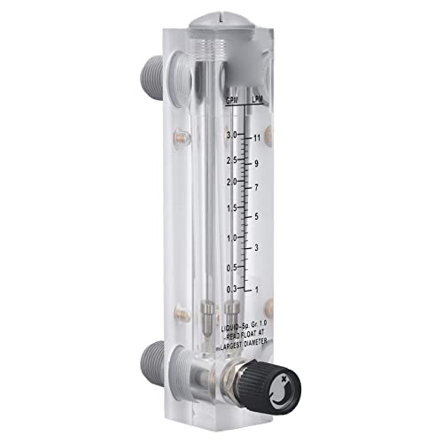 Acrylic Flowmeter Panel Type 0.3-3GPM Measurement Range, Adjustable, Industrial Liquid Flowmeter Control, Clear Reading