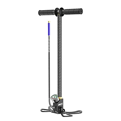 IMAYCC PCP Hand Pump 4500Psi/30Mpa, 3 Stage High Pressure Air Pump for Filling Air Rifles, Scuba Diving, Paintball - Stainless Steel Body with Oil Water Filter-Carbon Pattern