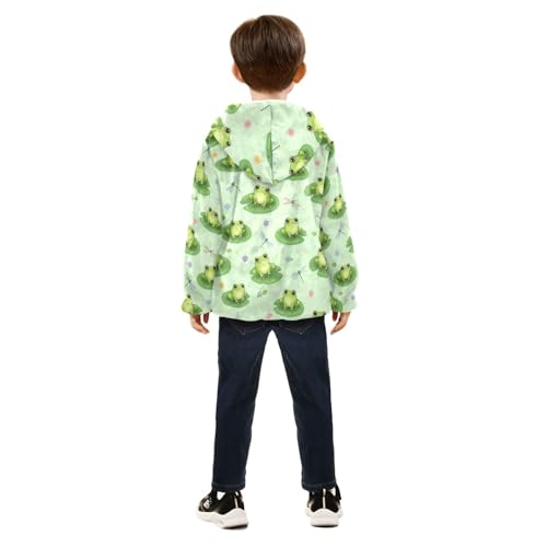 CHIFIGNO Cute Green Frogs Lily Toddler Snow Jacket Soft Snow Jacket for Toddler Boys 3T4