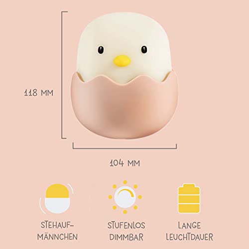 MegaLight LED Nachtlicht Kinder | Nachtlicht Baby ohne verschluckbare Kleinteile | Stilllicht dimmbar Touch | Nachtlampe USB Aufladung | Eggy Egg – Bild 4
