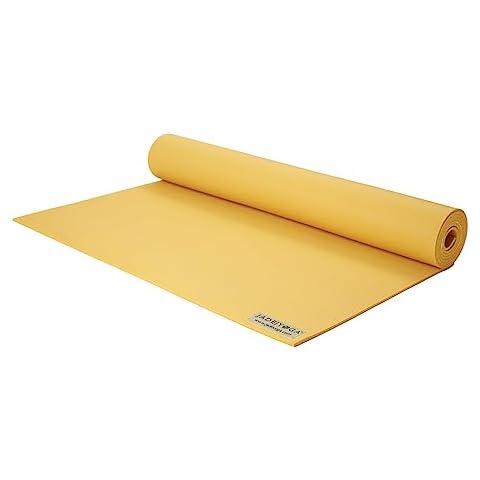 JadeYoga Harmony Yoga Mat, Natural Rubber Home Exercise Mat, Durable & Thick Gym Fitness Mat, Workout Mat For Home, Gym Mat/Stretching Mat, Non-Slip Yoga Mat for Women, Mens Yoga Mat (68", Saffron) Cover