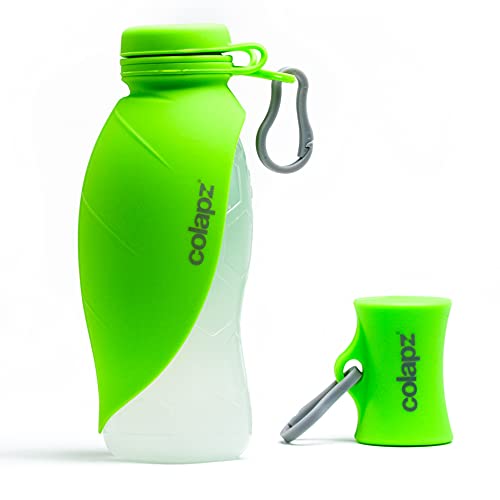 Bouteille d'eau Portable pour Chien Colapz - Distributeur d'aliments et d'eau pour Animaux de Compagnie - Accessoires de Voyage pour Chiots et Chiens - Grande capacité de 500 ML - Vert Cover