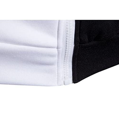Kwoki Men's Zip Up Hooded Sweatshirts Long Sleeve Colorblock Patchwork Drawstring Active Hoodies3