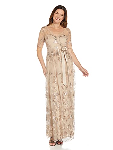 Image of Adrianna Papell Women's Embroidered Long Ballgown
