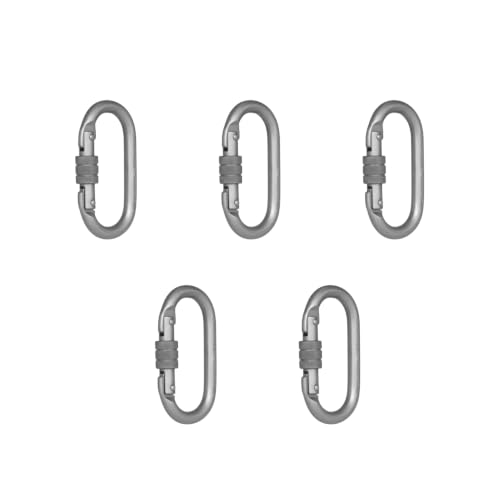 Image of Karam Steel Carabiner Hook PN-112 Gate Opening: 18 mm, Tensile Strength: 25 Kn - (PN 112)' (Alloy Steel, Steel Screw Locking Karabiner) Pack of 5