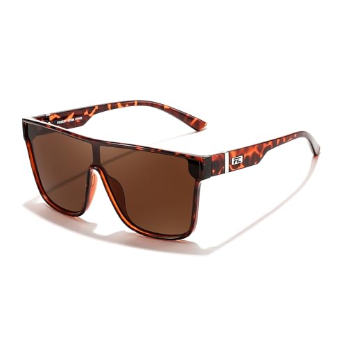 Image of FEISEDY Sunglasses for Women Men, Fashion Mirrored Single Lens Shades