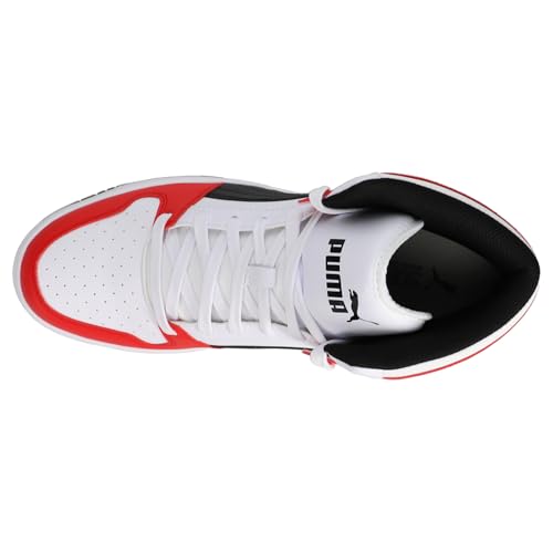 PUMA PUMA Mens Rebound Layup Sneaker, WIDE White- Black-High Risk Red, 11