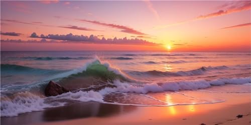 Peinture diamant adulte grand format 80x160cm motif coucher de soleil