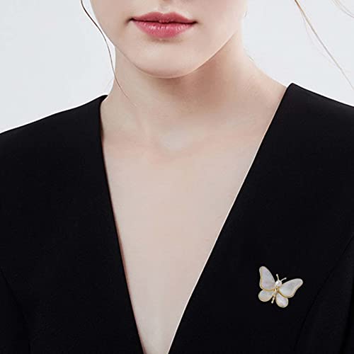 Hetica Pearl Butterfly Pins Women Animal Shell Butterfly Novel Pin Safety Brooch Pins, Enamel Pins For Clothing Backpack Hat Decoration, Mother's Day Valentine's Day Anniversary Birthday Gifts For Women #TOP7