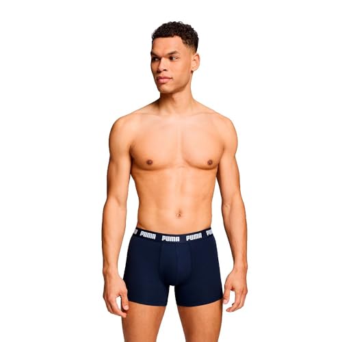 PUMA Lot de 3 boxers pour homme, rouge/bleu marine, L