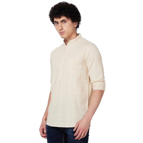 Image of Spykar Men's Regular Fit N /A Full Sleeve Solid Casual Shirts
