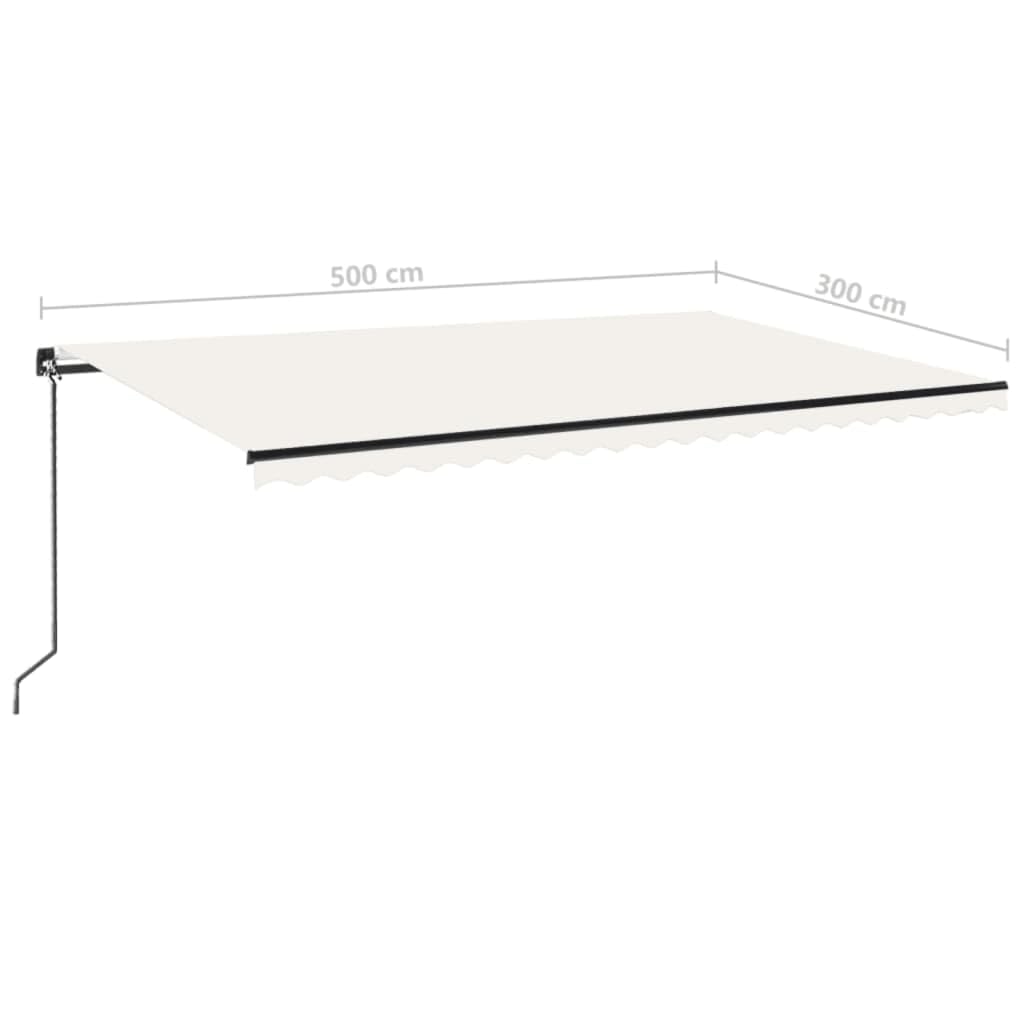 vidaXL Tenda da Sole Retrattile Manuale 500x300 cm Crema