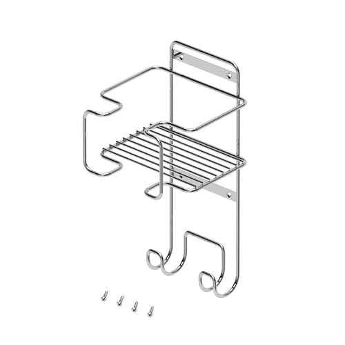 Emuca - Soporte para tabla de planchar, accesorios de planchado y plancha, Acero, Cromado