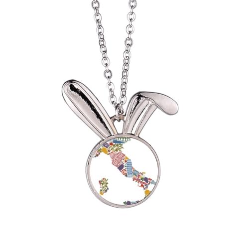 Collier lapin drapeau Italie aux finitions émaillées