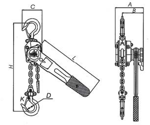 Gayner pmp-l-0,5 - Polipasto manual palanca ligera 500kg