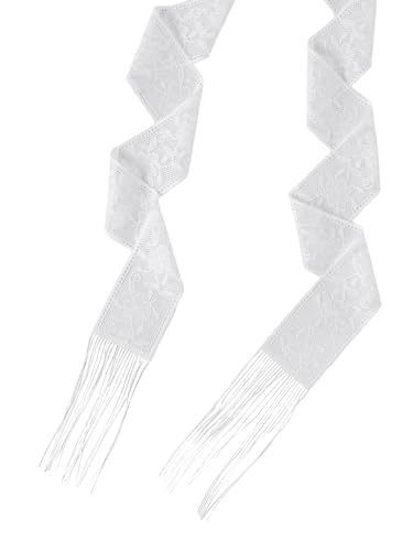 Image of RoseSeek Women's Lace Sheer Mesh Waist Scarves Lightweight Thin Skinny Scarfs Shawl Fashion Accessories