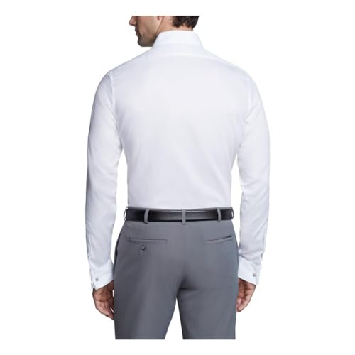 Calvin Klein Men's Non Iron Slim Fit French Cuff Dress Shirt, White, 16.5" Neck 34"-35" Sleeve - image 2