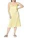 The Drop Women's Ana Silky V-Neck Midi Slip Dress, Pastel Yellow, XS